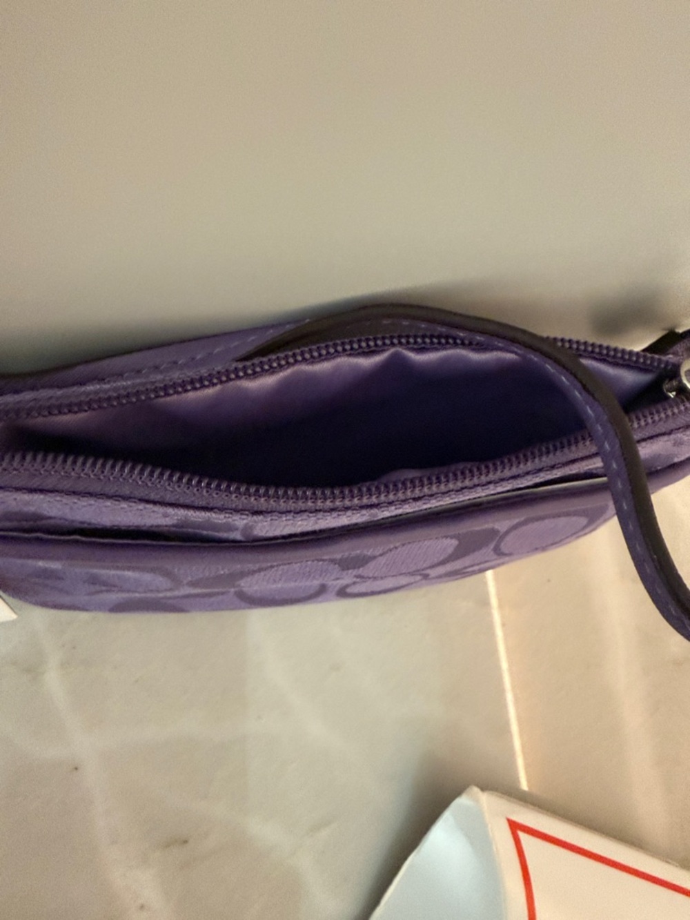 Coach Purple Signature Small Wristlet - Picture 6 of 6